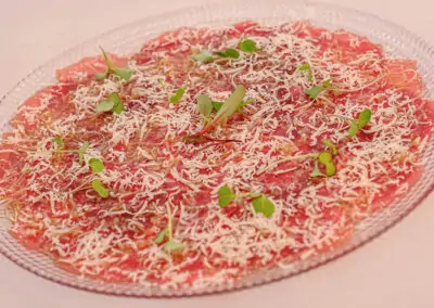 GALICIAN BEEF CARPACCIO EL PUNTO RESTAURANT IN VEJER DE LA FRONTERA