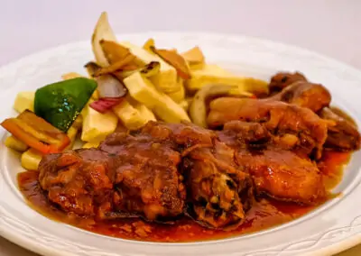 BAKED RIBS IN BARBECUE SAUCE EL PUNTO RESTAURANT IN VEJER DE LA FRONTERA